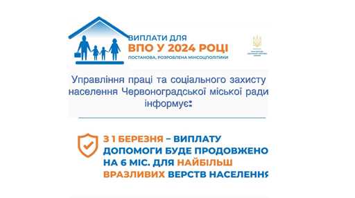 Щодо продовження виплат ВПО