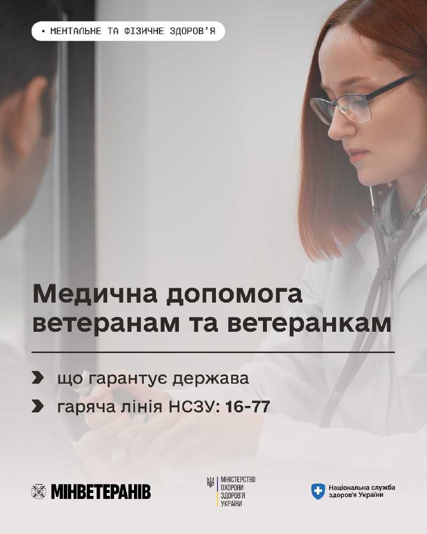Медична допомога ветеранам та ветеранкам: що гарантує держава